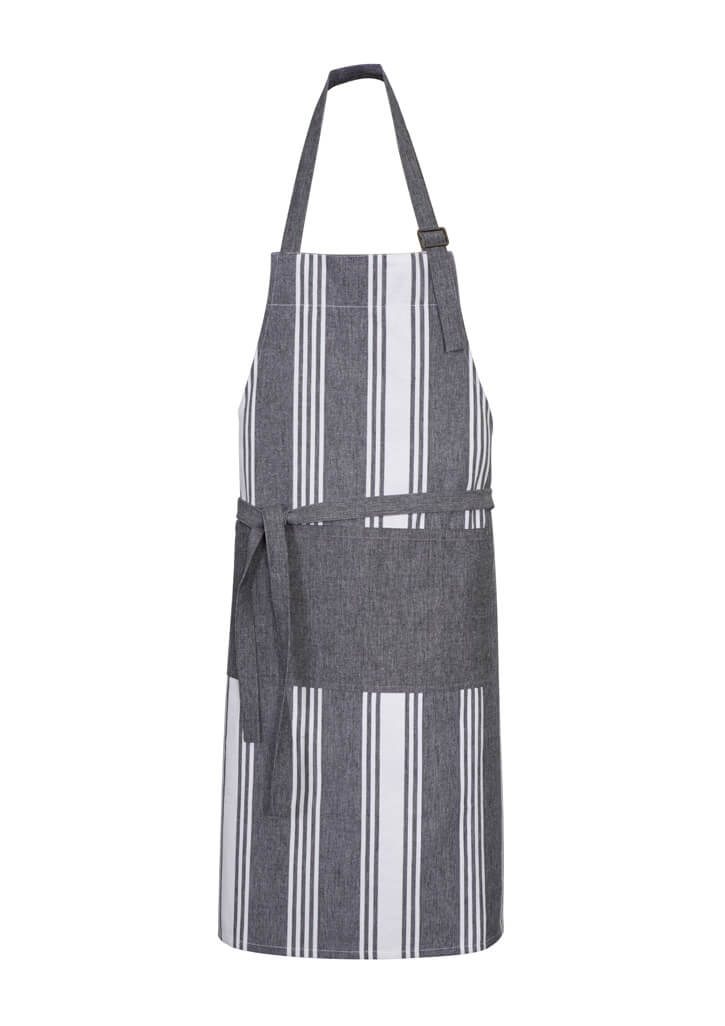 Biz Collection Unisex Salt Bib Apron in Charcoal/White