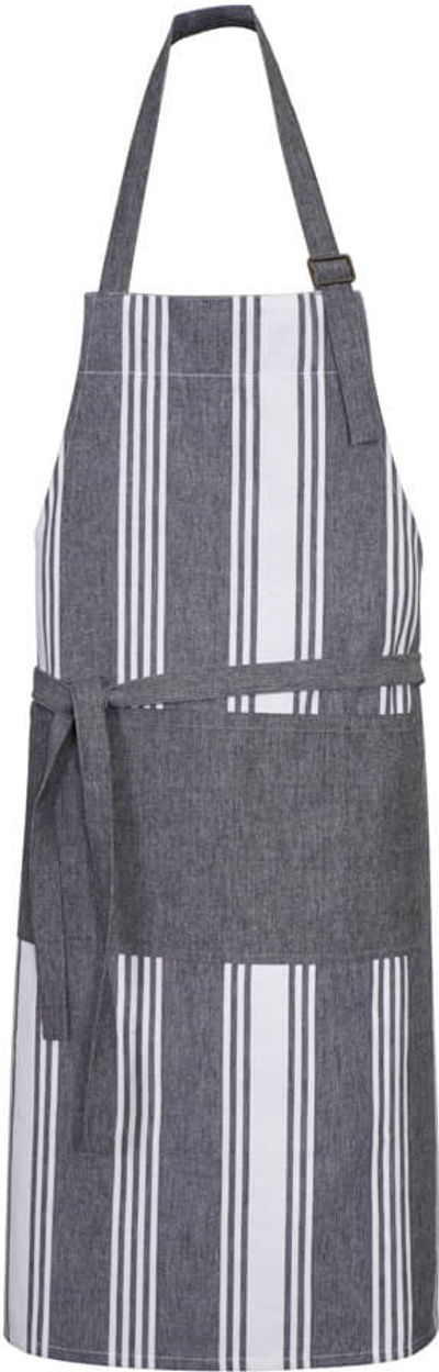 Am image of a Custom Biz Collection Unisex Salt Bib Apron in Charcoal/White!