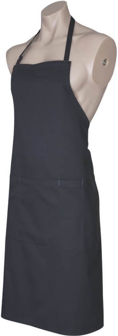 Am image of a Custom Biz Collection Bib Apron in Charcoal!