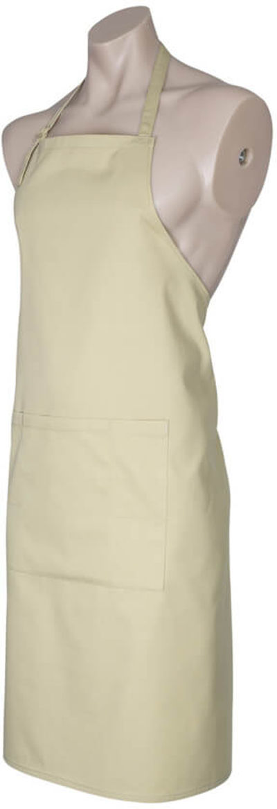 Am image of a Custom Biz Collection Bib Apron in Stone!