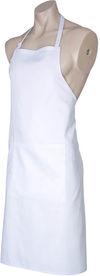 Am image of a Custom Biz Collection Bib Apron in White!