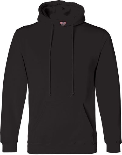 Am image of a Custom Bayside Hooded Sweatshirt in Black!