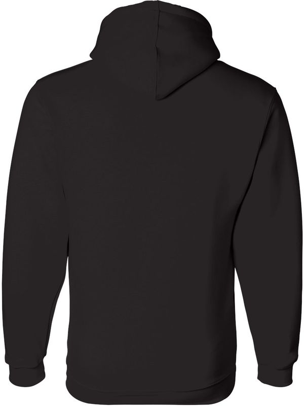 Am image of a Custom Bayside Hooded Sweatshirt in Black!
