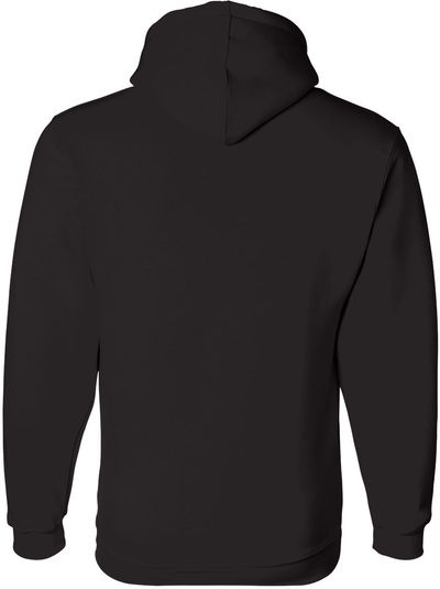 Am image of a Custom Bayside Hooded Sweatshirt in Black!