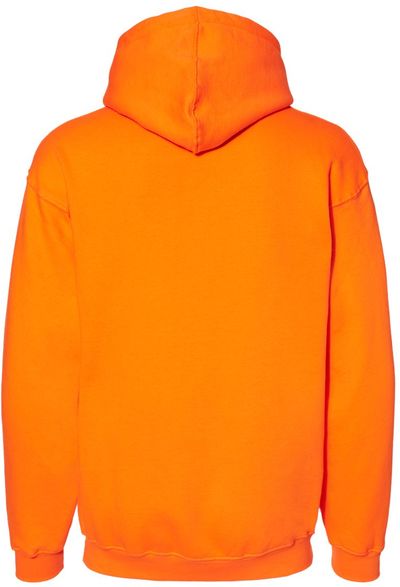 Am image of a Custom Bayside Hooded Sweatshirt in Bright Orange!