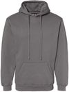 Am image of a Custom Bayside Hooded Sweatshirt in Charcoal!