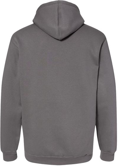 Am image of a Custom Bayside Hooded Sweatshirt in Charcoal!