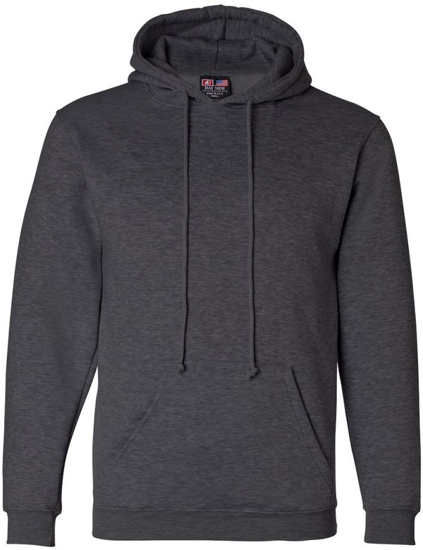 Am image of a Custom Bayside Hooded Sweatshirt in Charcoal Heather!