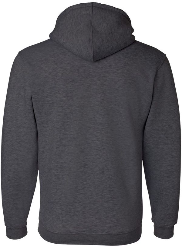 Am image of a Custom Bayside Hooded Sweatshirt in Charcoal Heather!