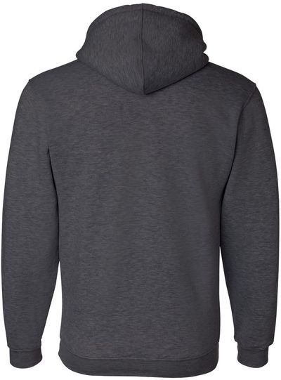 Am image of a Custom Bayside Hooded Sweatshirt in Charcoal Heather!