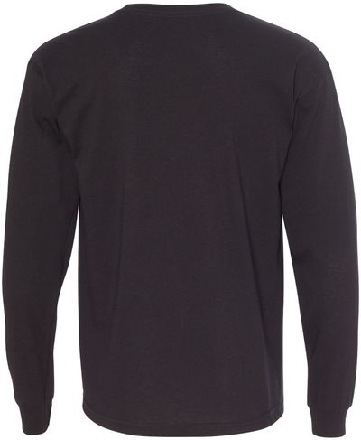 Am image of a Custom Bayside Long Sleeve T Shirt in Black!