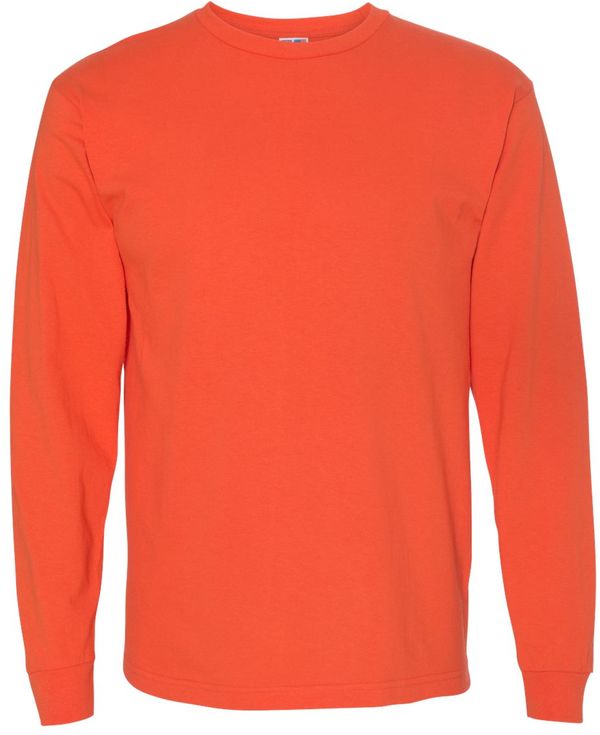 Am image of a Custom Bayside Long Sleeve T Shirt in Bright Orange!
