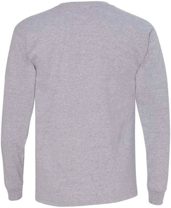 Am image of a Custom Bayside Long Sleeve T Shirt in Dark Ash!