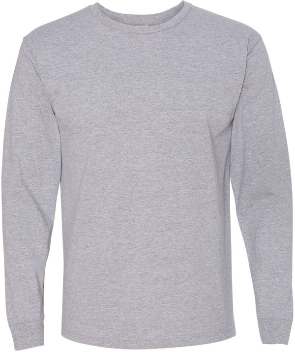 Am image of a Custom Bayside Long Sleeve T Shirt in Dark Ash!