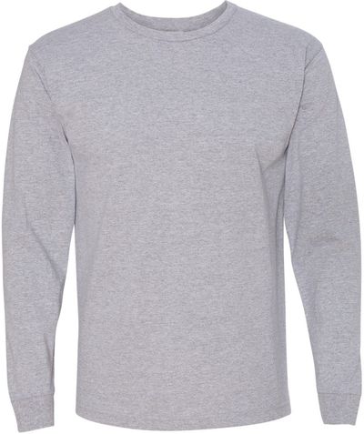 Am image of a Custom Bayside Long Sleeve T Shirt in Dark Ash!