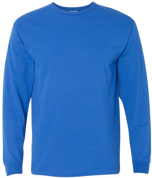 Am image of a Custom Bayside Long Sleeve T Shirt in Royal Blue!