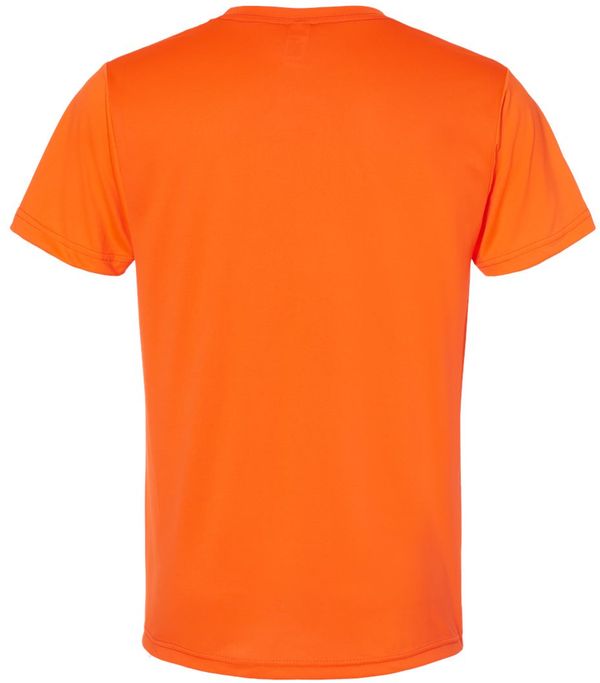 Am image of a Custom Bayside Performance T Shirt in Bright Orange!