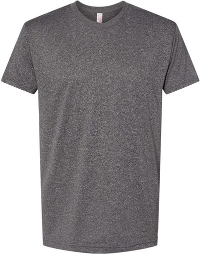 Am image of a Custom Bayside Performance T Shirt in Cationic Charcoal!