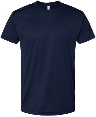Am image of a Custom Bayside Performance T Shirt in Navy!