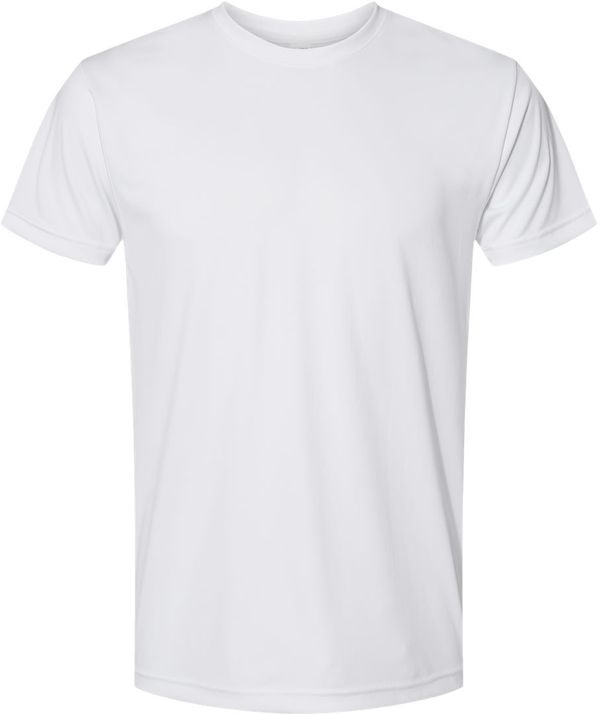 Am image of a Custom Bayside Performance T Shirt in White!