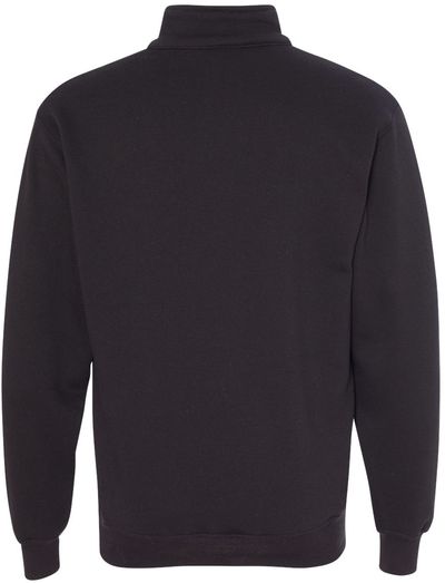 Am image of a Custom Bayside Quarter Zip Pullover Sweatshirt in Black!
