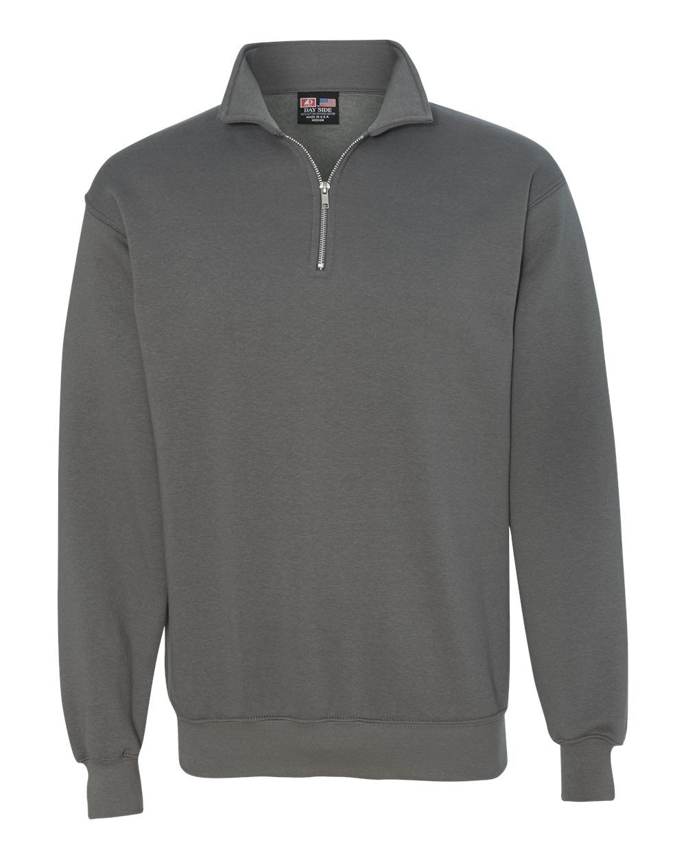 Bayside Quarter Zip Pullover Sweatshirt in Charcoal