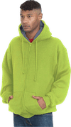 Am image of a Custom Bayside Super Heavy Thermal Lined Full Zip Hoodie in Lime Green/Dark Grey!