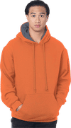 Am image of a Custom Bayside Super Heavy Thermal Lined Hooded Sweatshirt in Bright Orange/ Dark Grey!