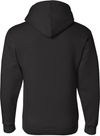An image of a Custom Bayside Unisex USA Made Full Zip Hooded Sweatshirt in Black!