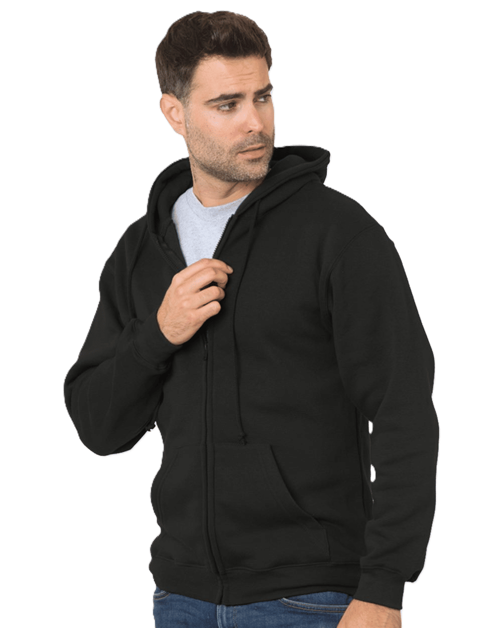 Bayside Unisex USA Made Full Zip Hooded Sweatshirt