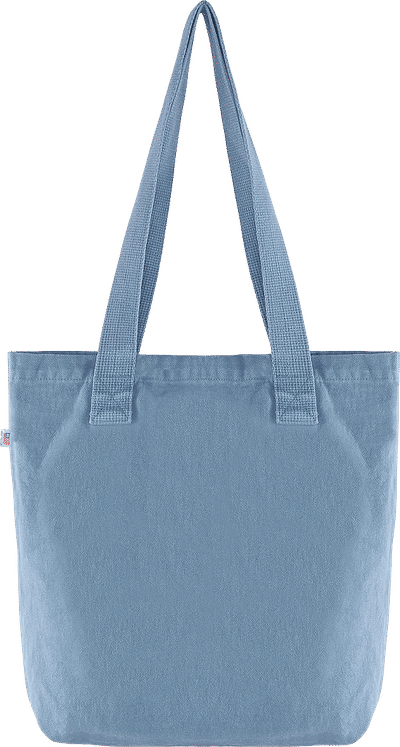 Am image of a Custom LA Apparel Bull Denim Tote Bag 13oz in Clear Blue!