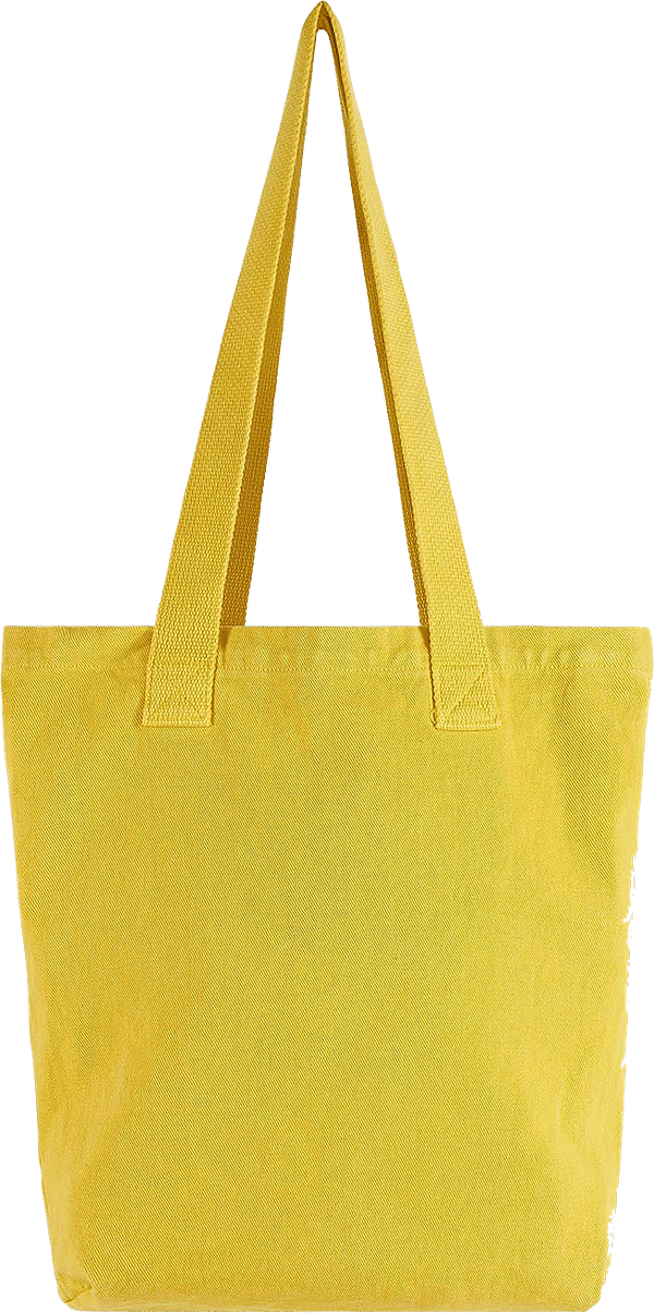Am image of a Custom LA Apparel Bull Denim Tote Bag 13oz in Spectra Yellow!