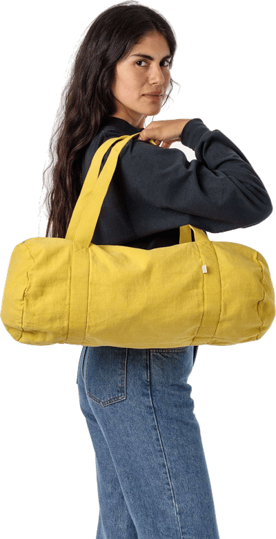 Am image of a Custom LA Apparel Gym Bag in Spectra Yellow!