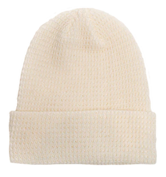 Beaniiez Leery Waffle Acrylic Toque in Ivory