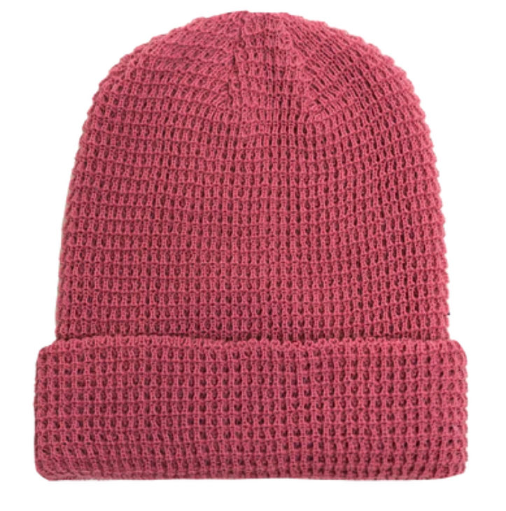Beaniiez Leery Waffle Acrylic Toque in Pigment Pink