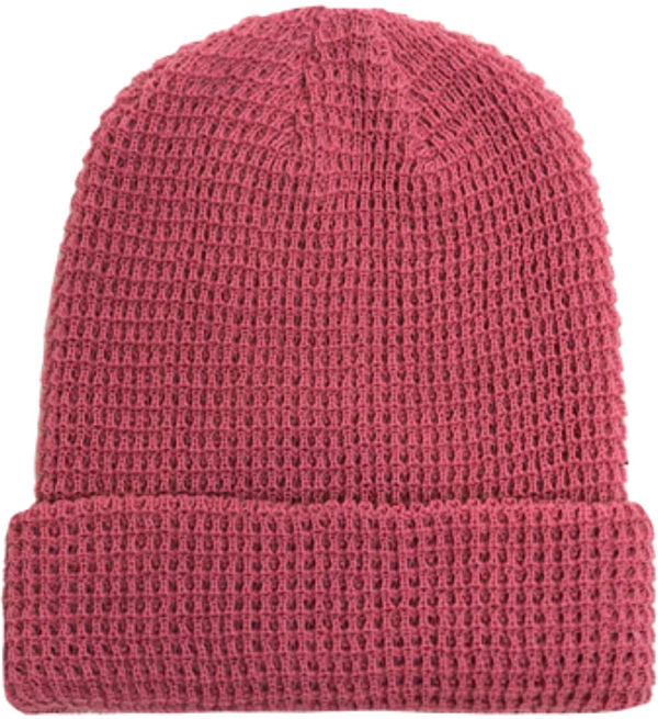 An image of a Custom Beaniiez Leery Waffle Acrylic Toque in Pigment Pink!
