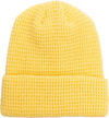 An image of a Custom Beaniiez Leery Waffle Acrylic Toque in Pigment Yellow!