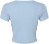 Am image of a Custom Bella and Canvas Womens Micro Rib Baby Tee in Solid Baby Blue!