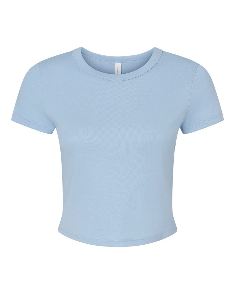 Bella and Canvas Womens Micro Rib Baby Tee in Solid Baby Blue