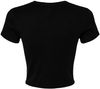 Am image of a Custom Bella and Canvas Womens Micro Rib Baby Tee in Solid Black Blend!