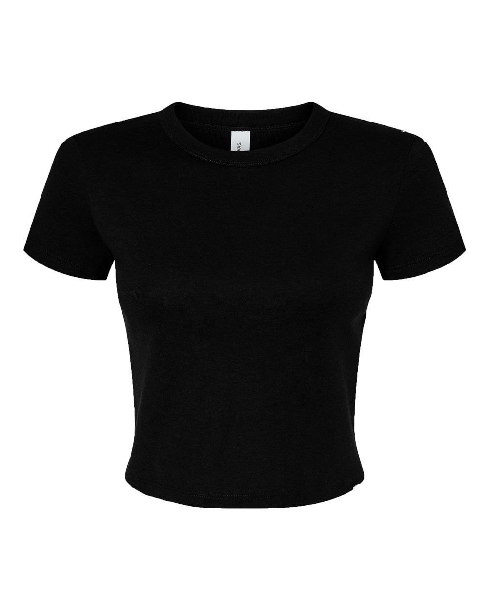 Bella and Canvas Womens Micro Rib Baby Tee in Solid Black Blend