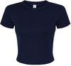 Am image of a Custom Bella and Canvas Womens Micro Rib Baby Tee in Solid Navy Blend!