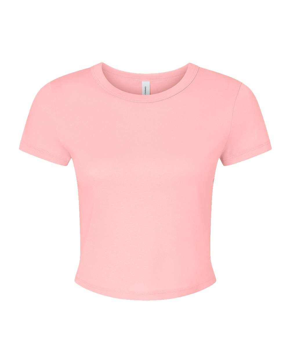 Bella and Canvas Womens Micro Rib Baby Tee in Solid Pink Blend
