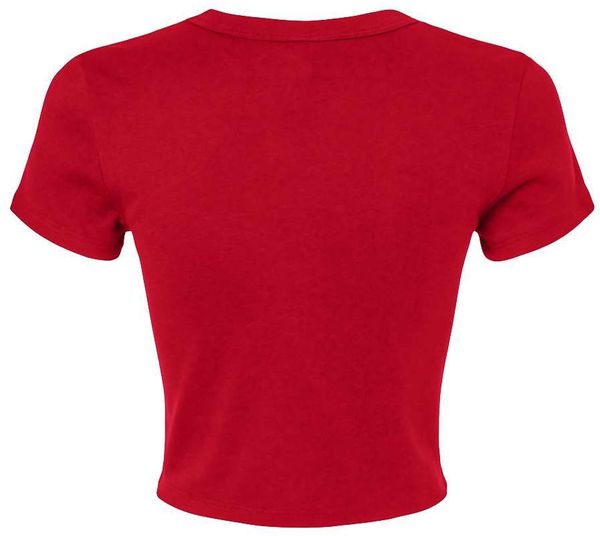 Am image of a Custom Bella and Canvas Womens Micro Rib Baby Tee in Solid Red Blend!