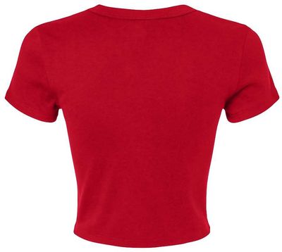 Am image of a Custom Bella and Canvas Womens Micro Rib Baby Tee in Solid Red Blend!