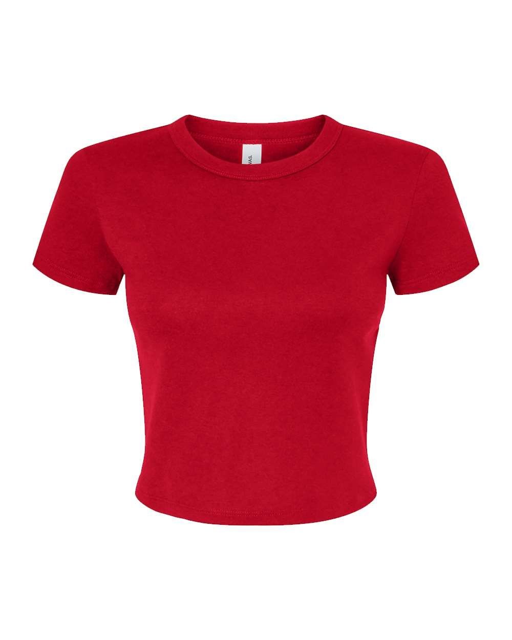 Bella and Canvas Womens Micro Rib Baby Tee in Solid Red Blend