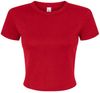 Am image of a Custom Bella and Canvas Womens Micro Rib Baby Tee in Solid Red Blend!