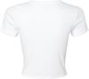 Am image of a Custom Bella and Canvas Womens Micro Rib Baby Tee in Solid White Blend!