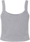 Am image of a Custom Bella and Canvas Womens Micro Rib Spaghetti Strap Tank in Athletic Heather!