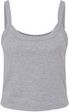 Am image of a Custom Bella and Canvas Womens Micro Rib Spaghetti Strap Tank in Athletic Heather!